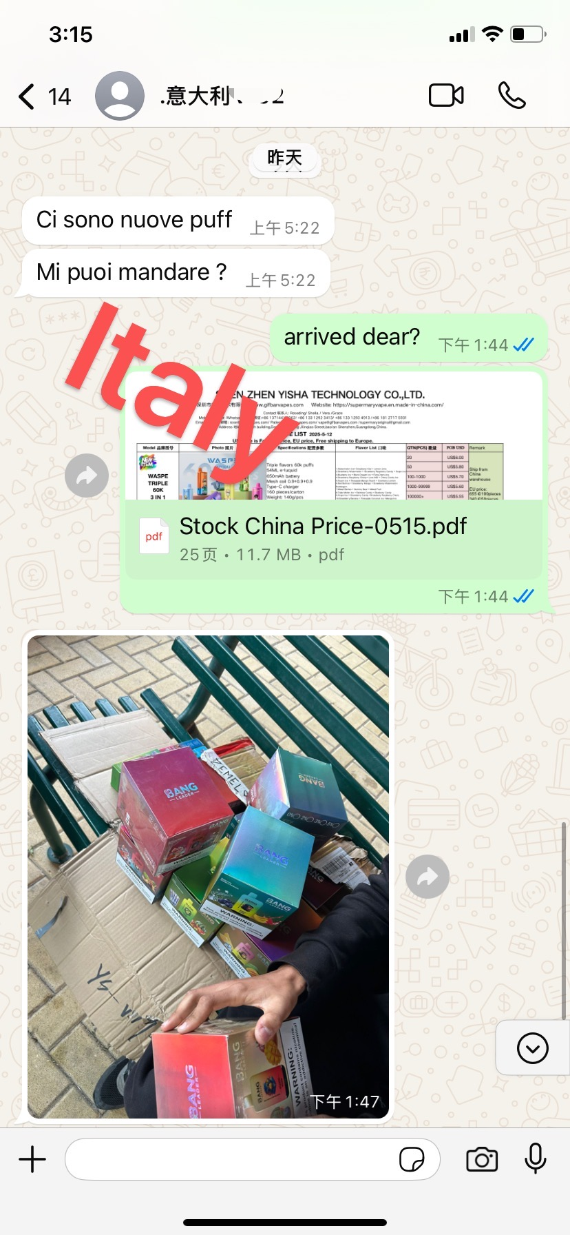 Italy customer delivery - BangLegend