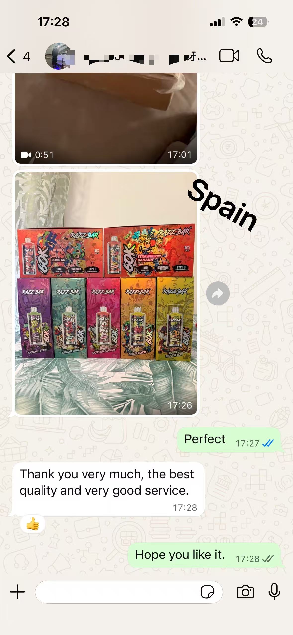 Spain customer delivery - Razzbar 60K (multiple flavors)
